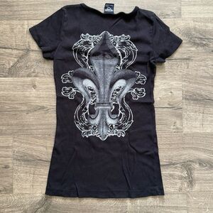 Sledge Black T Shirt Goth Y2K Grunge size Medium Women Vintage Made In USA 90s